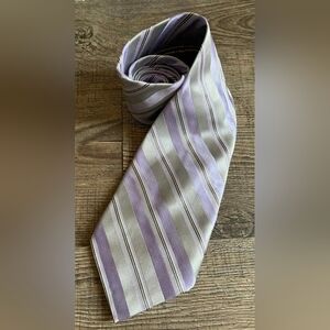 Bugatti Lavender and Gray Striped Tie